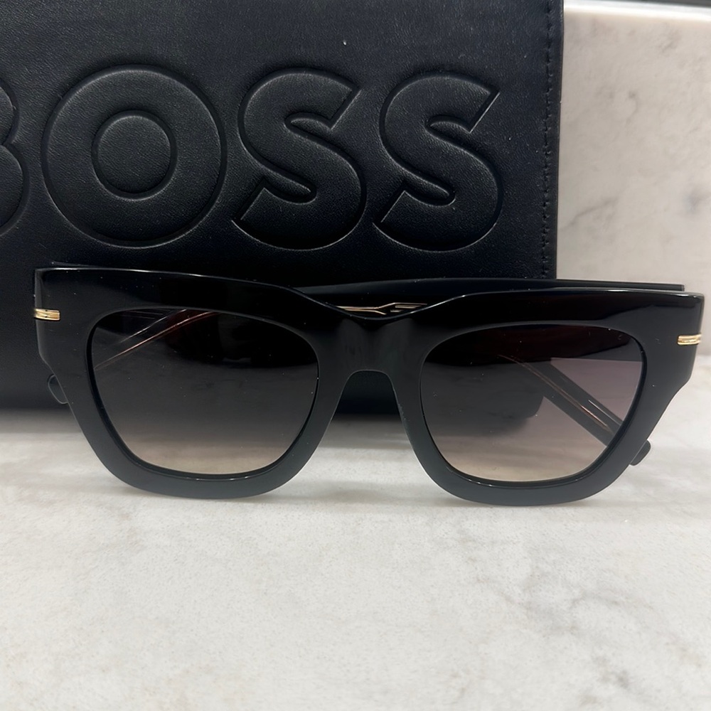Hugo Boss Black Sunglasses with Gold Accents
